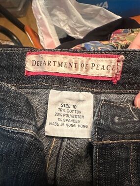 Department of Peace Women's Dark Blue Flare Jeans - Size 10